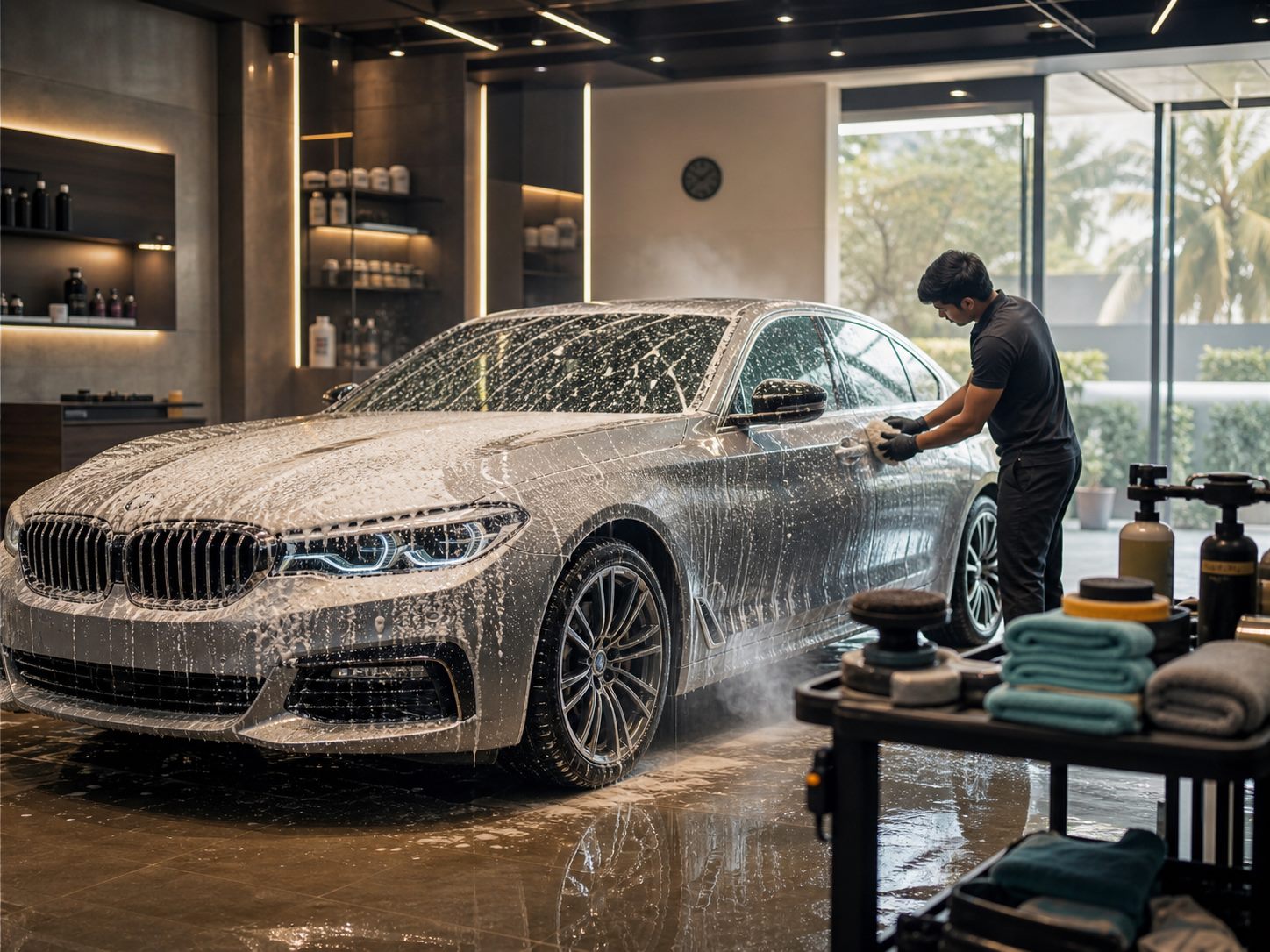 Car washing in Chhatrapati Sambhajinagar at Mahalaxmi Motors
